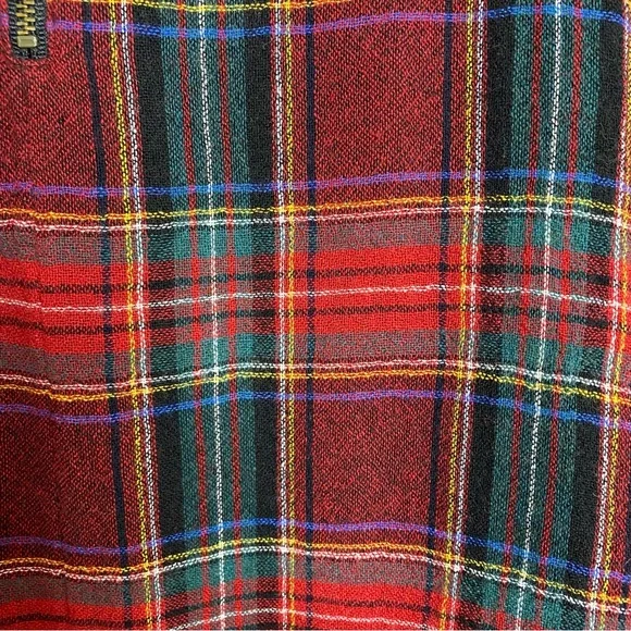 Madewell red plaid zipper detail shift dress XXS - Picture 3 of 9